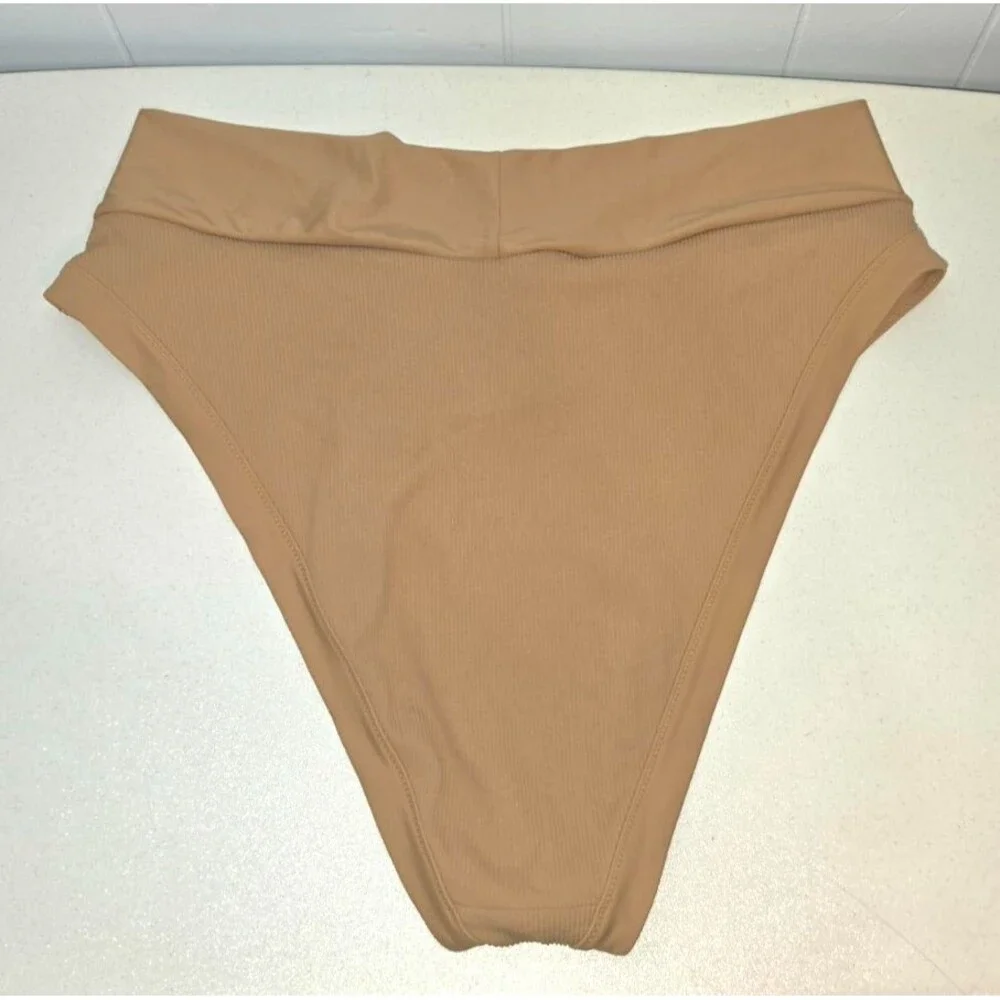 Aerie High Cut Cheeky Brown Swim Bathing Suit Bottom Size XXL NEW